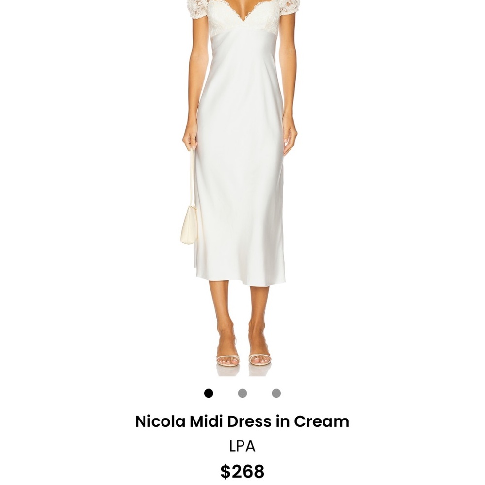 LPA Cream Lace Midi Dress